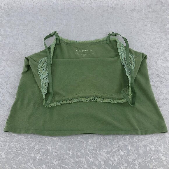 Ann Taylor Petites Green Soft Stretch Lace Cami with Adjustable Straps Size SP - Picture 7 of 12